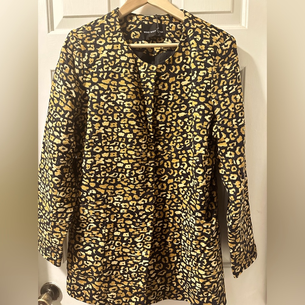 Who What Wear Gold Spotted Print Jacket